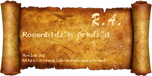 Rosenblüh Arkád névjegykártya