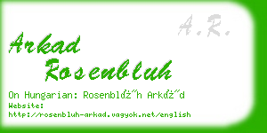 arkad rosenbluh business card